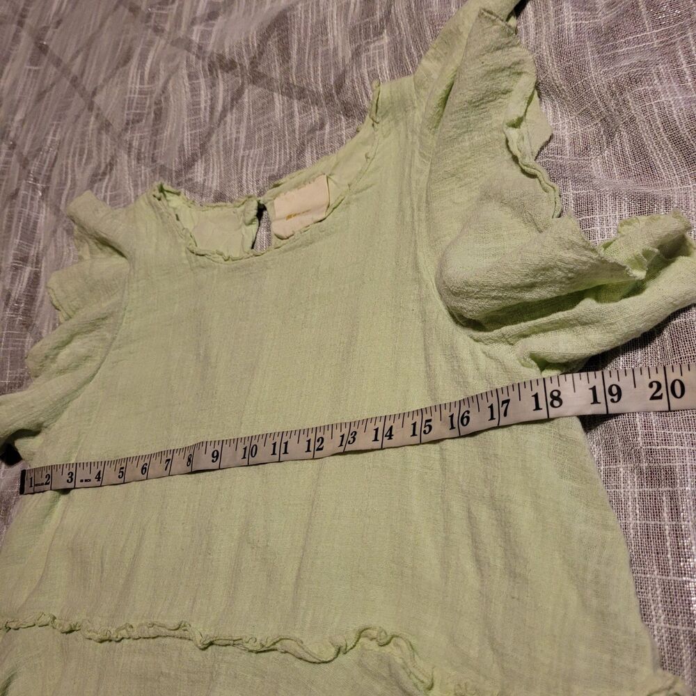 Maeve Anthro Womens Top Size Medium Pastel Green Ruffled Blouse Flutter Boho - Picture 4 of 7